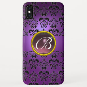 DAMASK GEM MONOGRAM purple black Case-Mate iPhone Case
