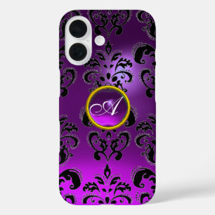 DAMASK GEM MONOGRAM purple iPhone 16 Case