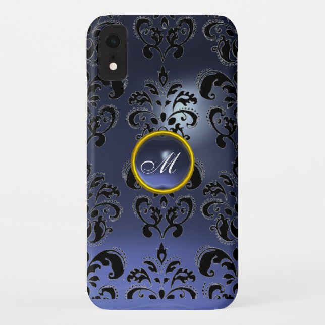 DAMASK GEM MONOGRAM purple dark Case-Mate iPhone Case (Back)