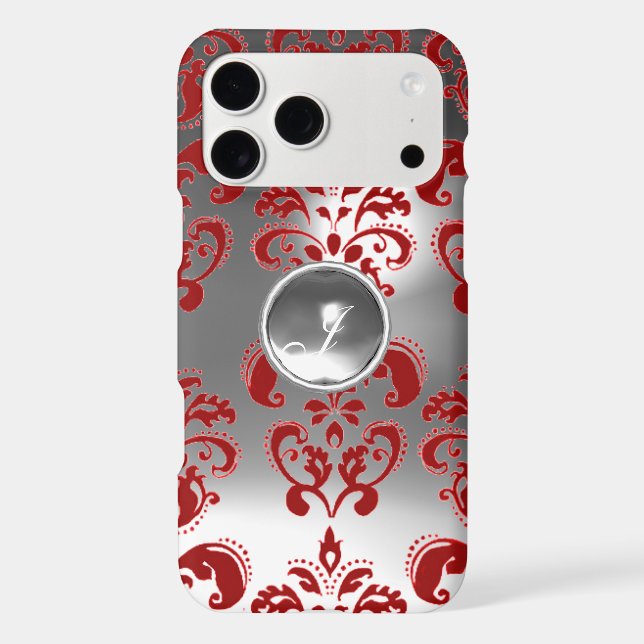 DAMASK GEM MONOGRAM red white (Back)