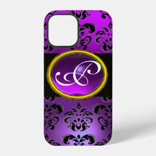 DAMASK GEM MONOGRAM Violet Purple Amethyst iPhone 12 Case