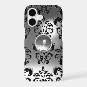 DAMASK GEM MONOGRAM white