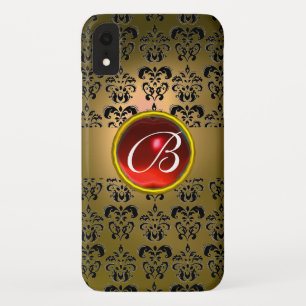 DAMASK GEM MONOGRAM yellow black red Case-Mate iPhone Case