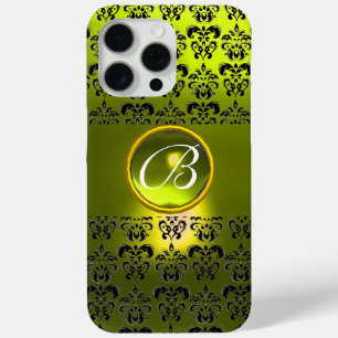 DAMASK GEM MONOGRAM Yellow iPhone 15 Pro Max Case