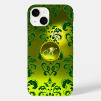DAMASK GEM MONOGRAM yellow green