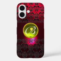 DAMASK GEM MONOGRAM Yellow Topaz ,Red Ruby