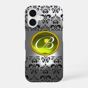 DAMASK GEM MONOGRAM Yellow white crystal iPhone 16 Case