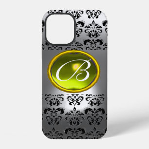 DAMASK GEM MONOGRAM Yellow white crystal iPhone 12 Case