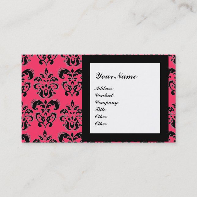 DAMASK GEM STONE MONOGRAM,3 BUSINESS CARD (Front)