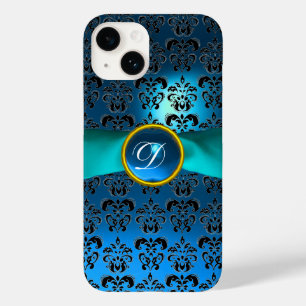 DAMASK GIRLY MONOGRAM blue ribbon Case-Mate iPhone 14 Case
