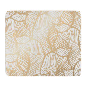 Damask Gold Floral Pattern Cutting Board