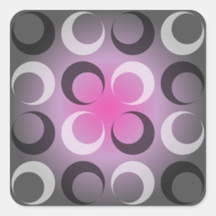 Damask grey & pink square sticker