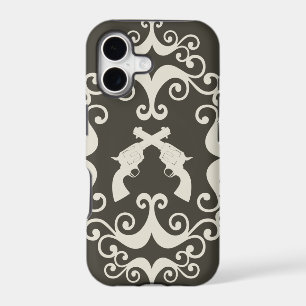Damask guns grunge western pistols revolvers case