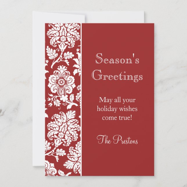 Damask Holiday Card (Front)