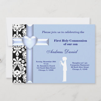 Damask Holy Communion Invitation