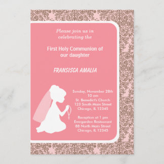 Damask Holy Communion Invitation