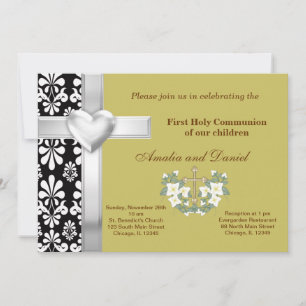 Damask Holy Communion Invitation