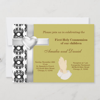 Damask Holy Communion Invitation