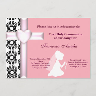 Damask Holy Communion Invitation