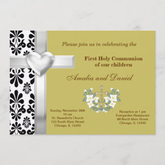 Damask Holy Communion Invitation