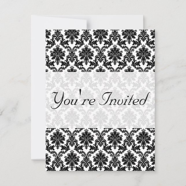 Damask home decor invitation (Front)