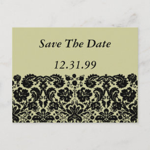 Damask In Black Announcement Postcard