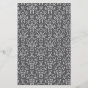 Damask in Grey Stationery