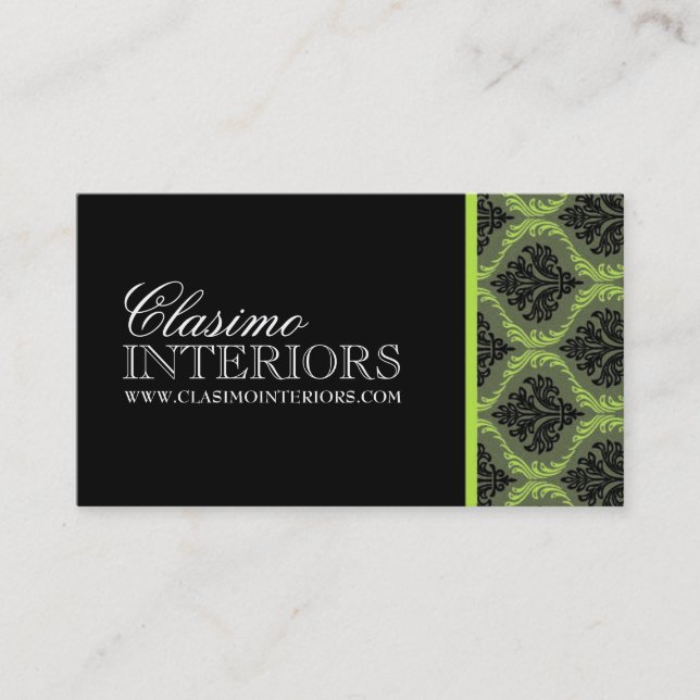 Damask Interior Designer Business Card (Front)