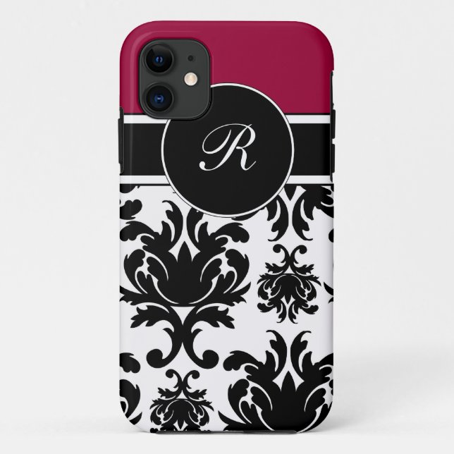 Damask iPhone Case Monogrammed (Back)