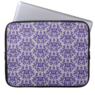 Damask "Kangaroo Paw" purple grey laptop case