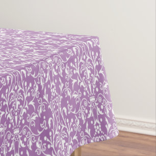 Damask Lavender & White Tablecloth