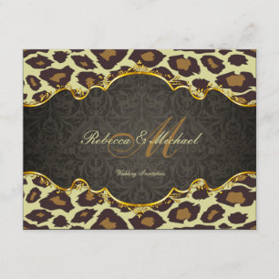 Damask Leopard Wedding Invites