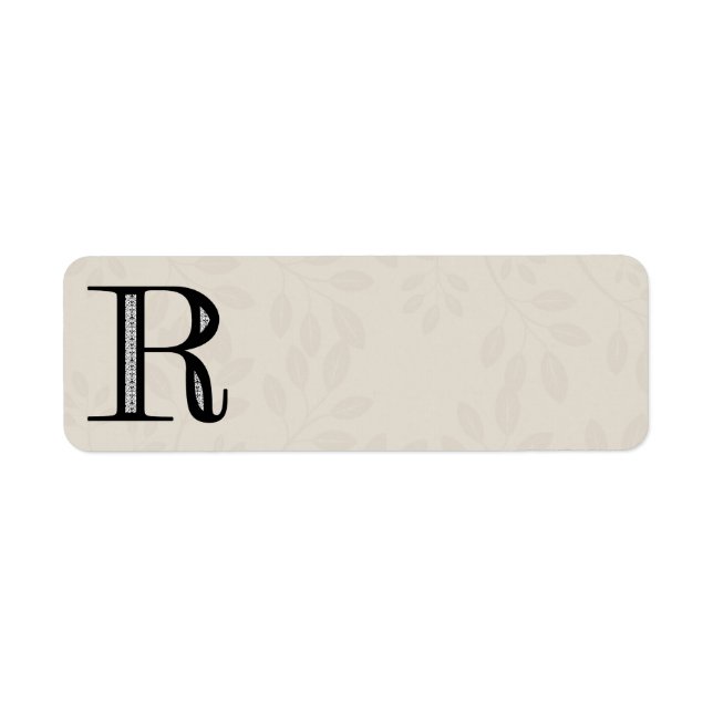 Damask Letter R - Black (Front)