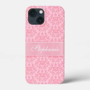 Damask light pink kangaroo paw pattern iPhone 13 mini case