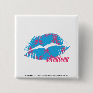 Damask Magenta-Aqua 15 Cm Square Badge