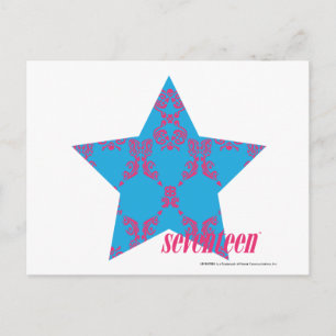 Damask Magenta-Aqua 2 Postcard