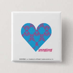 Damask Magenta-Aqua 3 15 Cm Square Badge