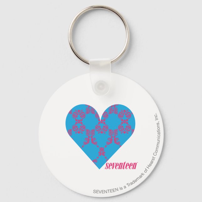 Damask Magenta-Aqua 3 Key Ring (Front)