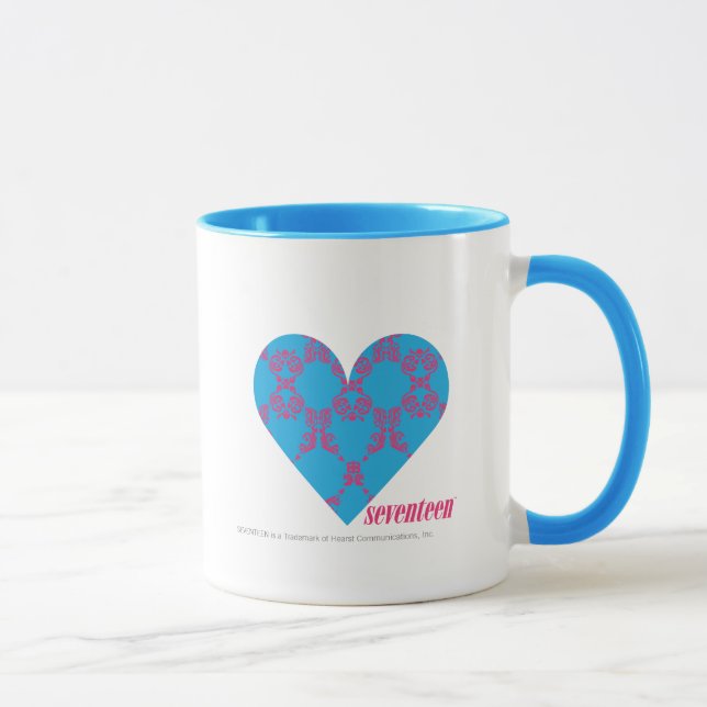 Damask Magenta-Aqua 3 Mug (Right)