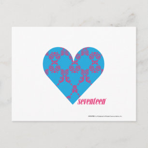 Damask Magenta-Aqua 3 Postcard