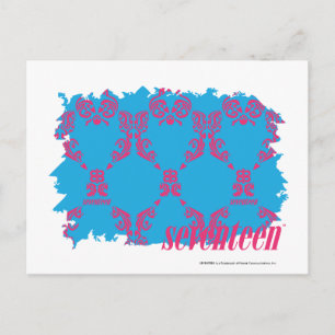 Damask Magenta-Aqua 4 Postcard