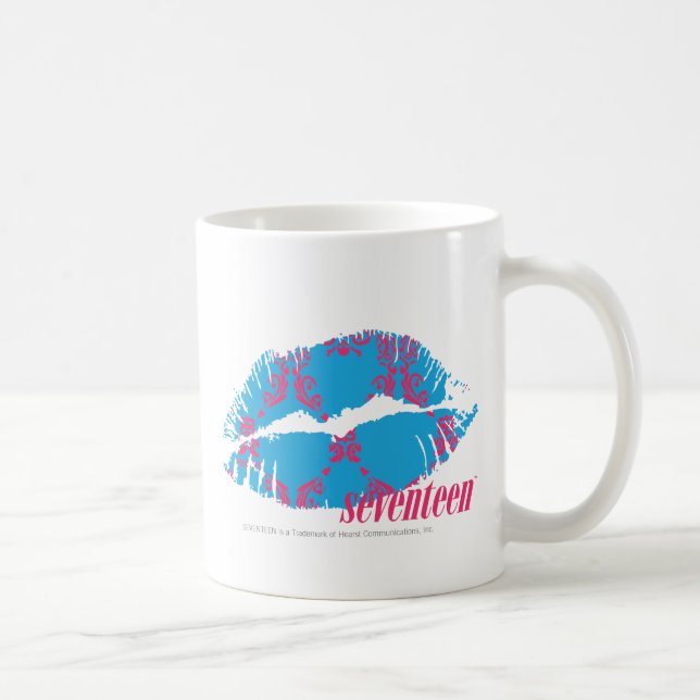 Damask Magenta-Aqua Coffee Mug (Right)