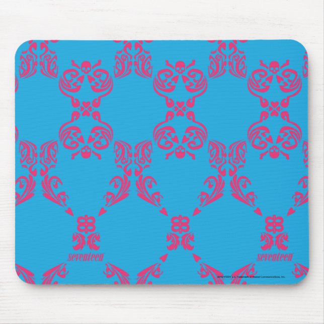Damask Magenta-Aqua Mouse Pad (Front)