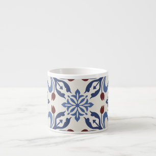 Damask Majolica Pottery Tile Design Espresso Cup