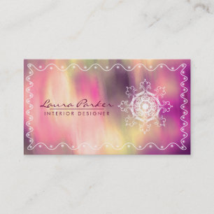 Damask Mandala Watercolor Elegant Artist Vintage Business Card