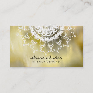 Damask Mandala Watercolor Elegant Artist Vintage Business Card