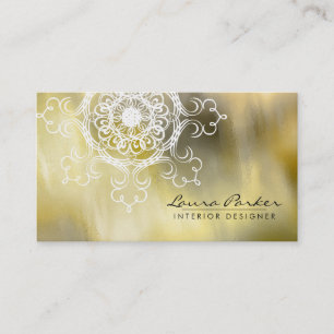 Damask Mandala Watercolor Elegant Artist Vintage Business Card