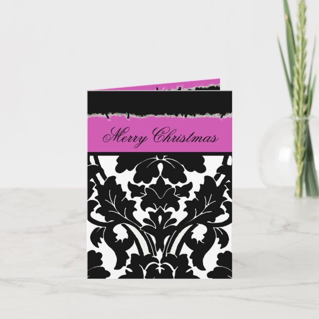 Damask Me PHOTO INSERT Christmas Cards (Front)