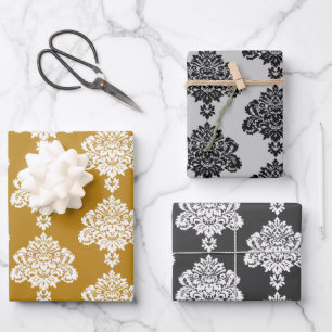 Damask Modern Colour Pattern Wrapping Paper Sheet