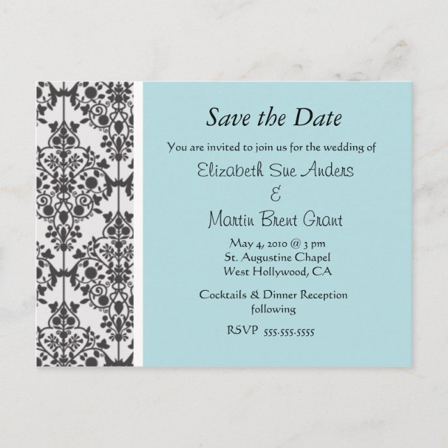 Damask Modern Invitation (Front)